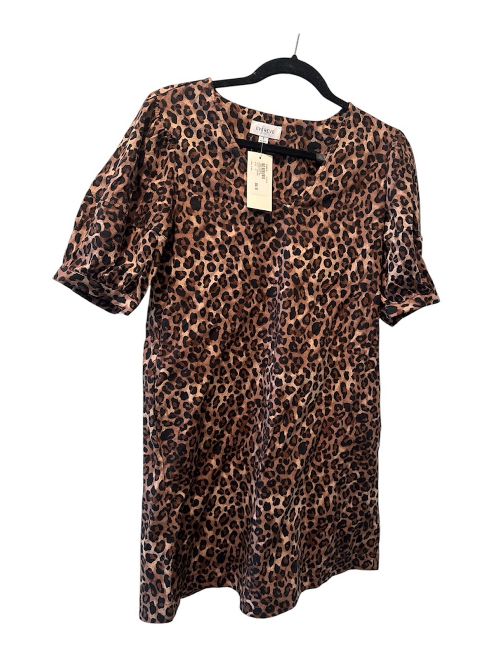 Evereve Brown and Black Leopard Print Shift Dress
